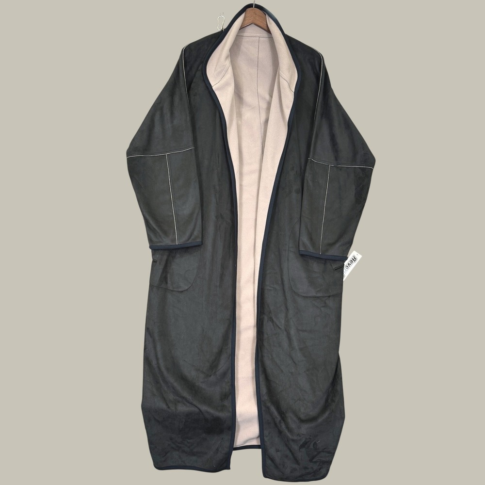 New Vintage Newport News Duster Reversible Coat Women M Faux Suede Fleece Long